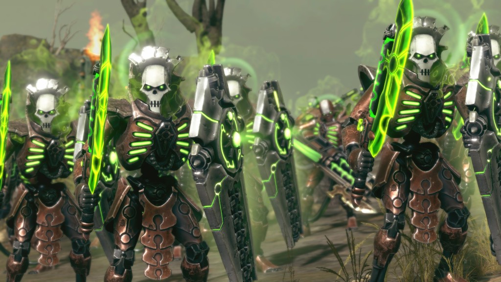 Warhammer 40,000 Battlesector screenshot of the necrons on line