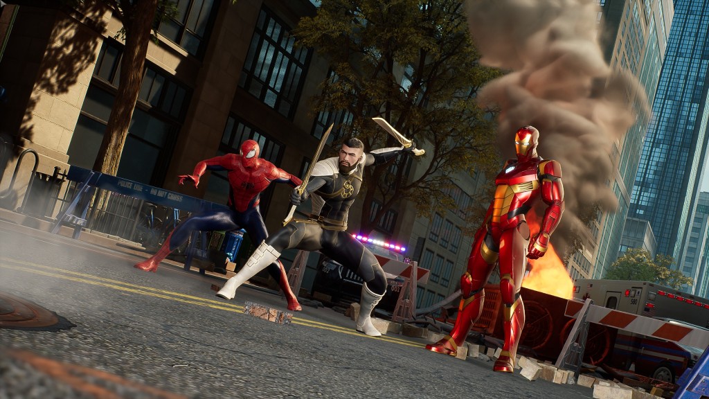 A screenshot of Marvel Midnight Suns with Spider Man, Iron Man and the Hunter