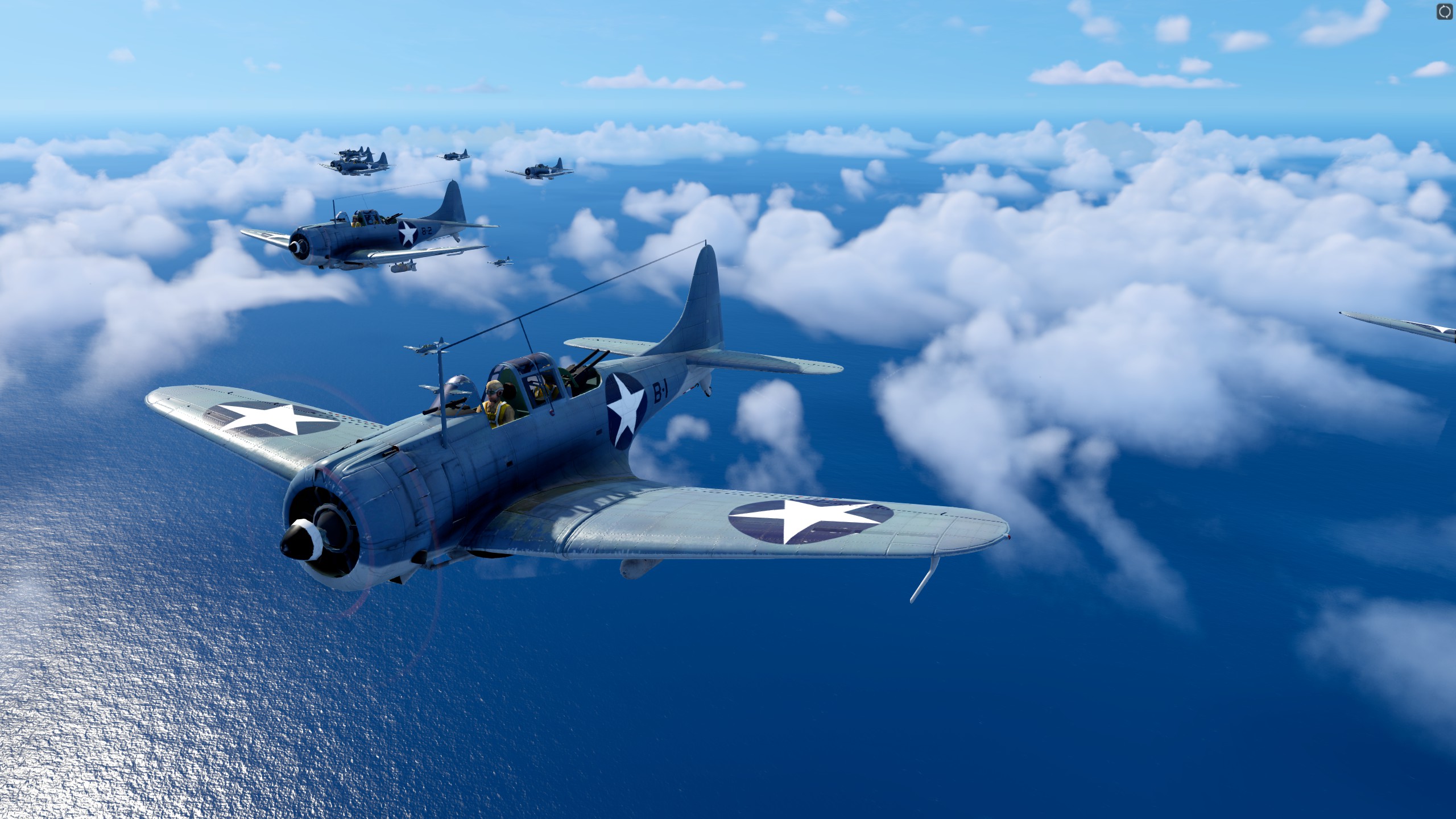 Task Force Admiral screenshot of a squadron of american planes