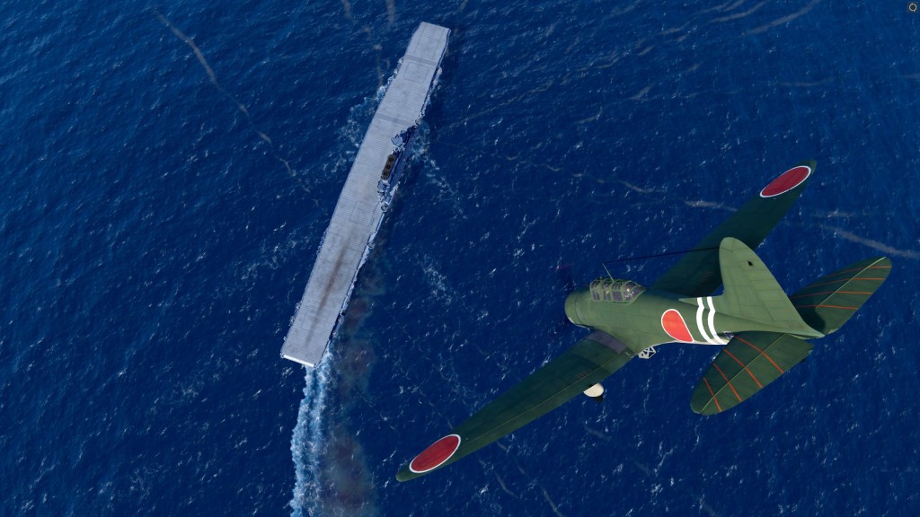 Task Force Admiral screenshot of a japanese plane diving an american aircraft carrier