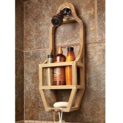 Teak Slim Shower Organizer