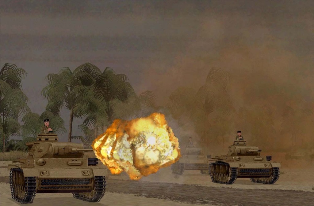 Combat Mission screenshot of tanks in the desert