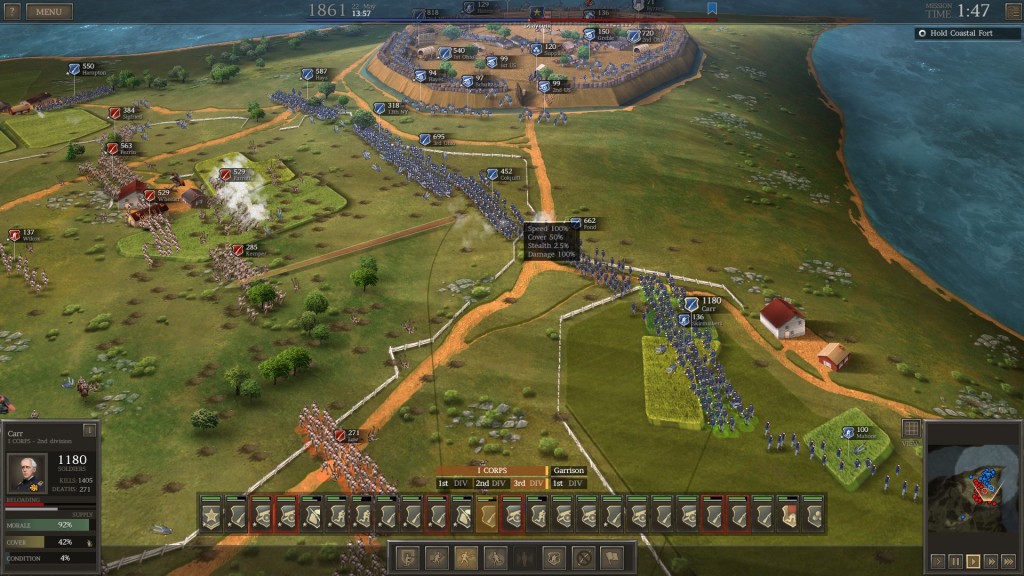 Ultimate General American Civil War screenshot of a fort attack by union forces