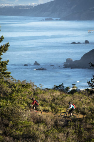 Marin riders on the trails above Pacifica, California.