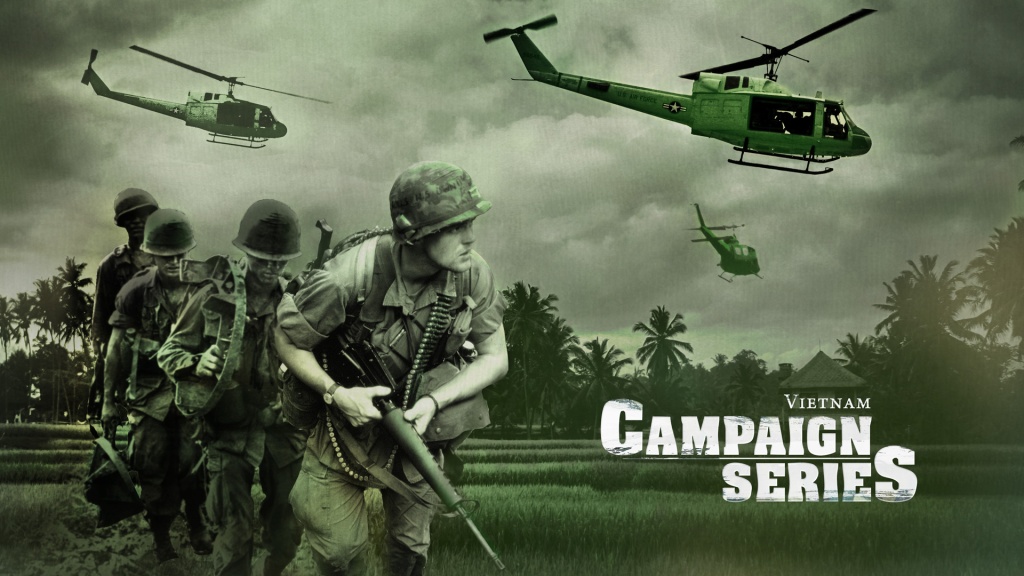 Vietnam Campaign Series Header with a green helicopter and soldiers