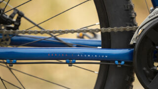 Marin Bolinas chainstay, showing Series 1 aluminum decal.
