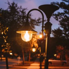 Shepherd's Crook Outdoor Solar Lamp with Post