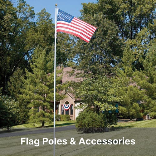 United States flag flying from 17 foot flag pole - Shop Poles & Accessories