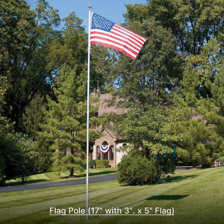 United States flag flying from 17 foot flag pole