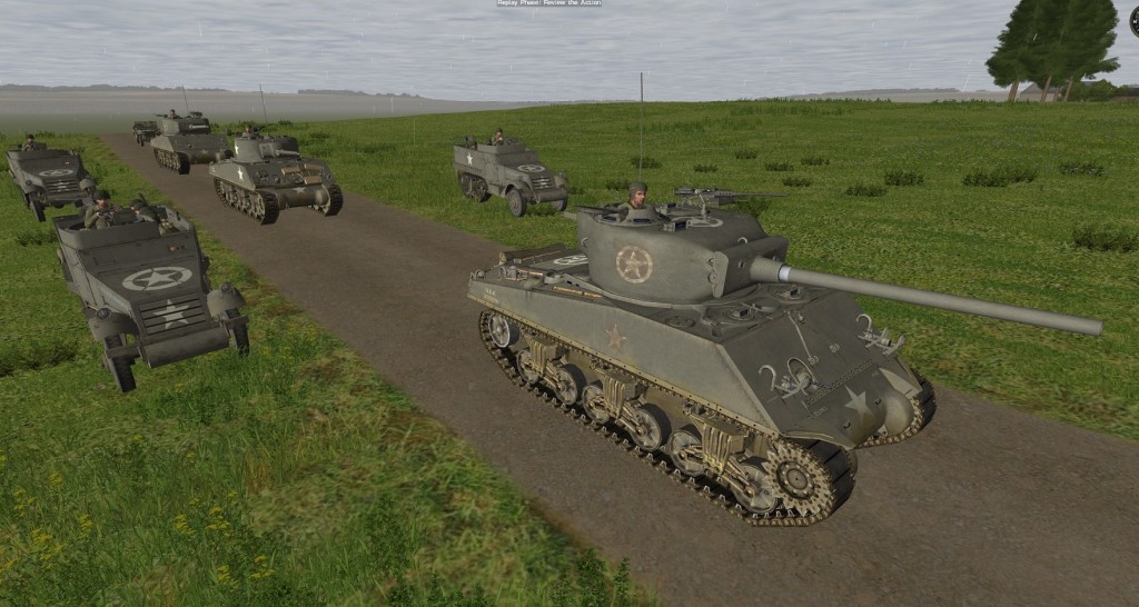 Combat Mission Battle For Normandy Screenshot showing american troops on an open field