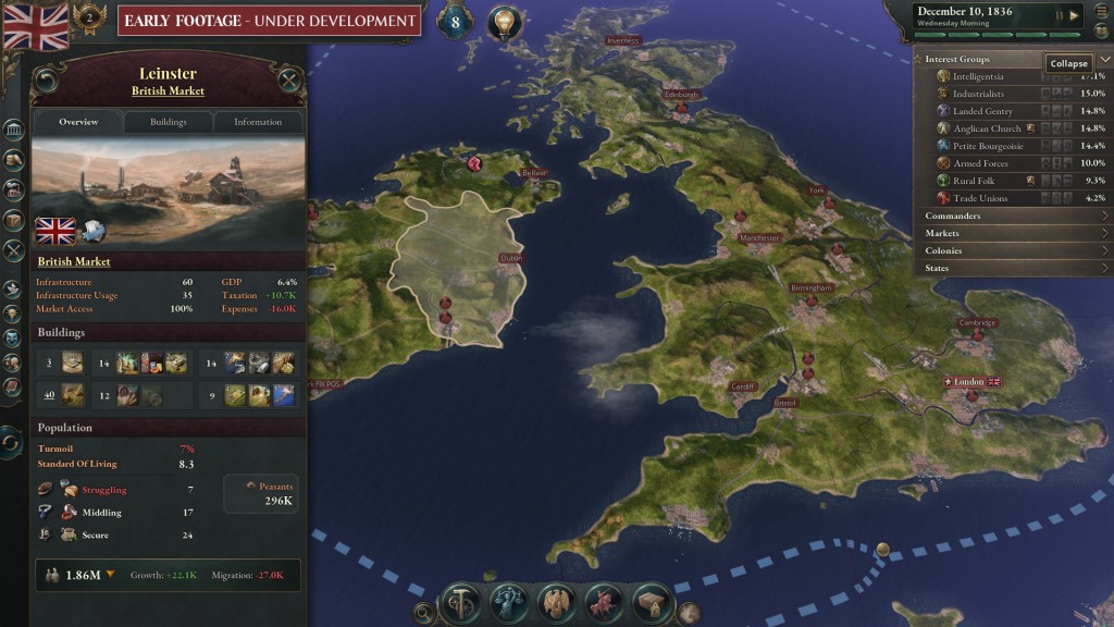 Victoria 3 First Screenshot of England