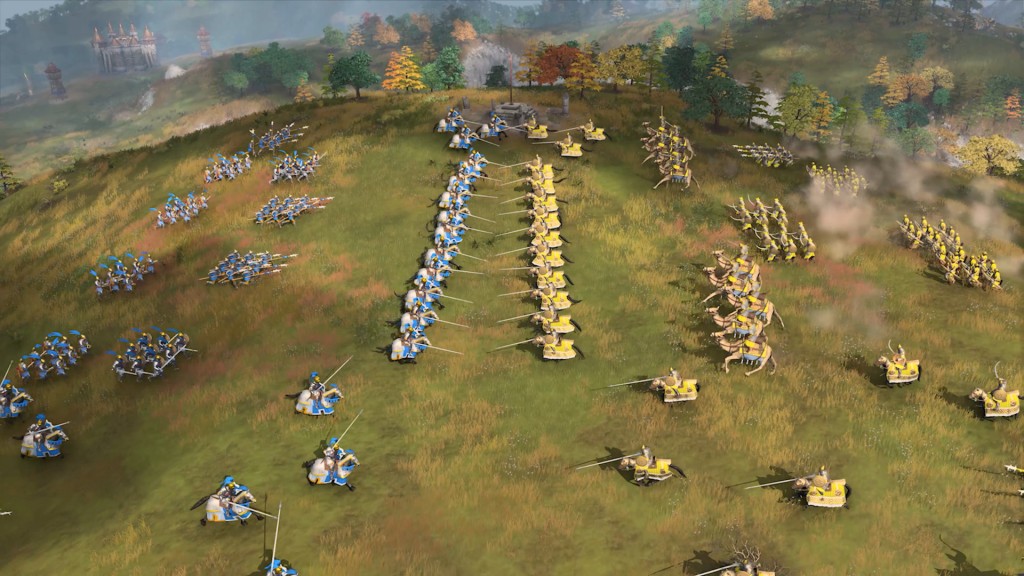 Age of Empires 4 screenshot of cavalry battle on a open plain