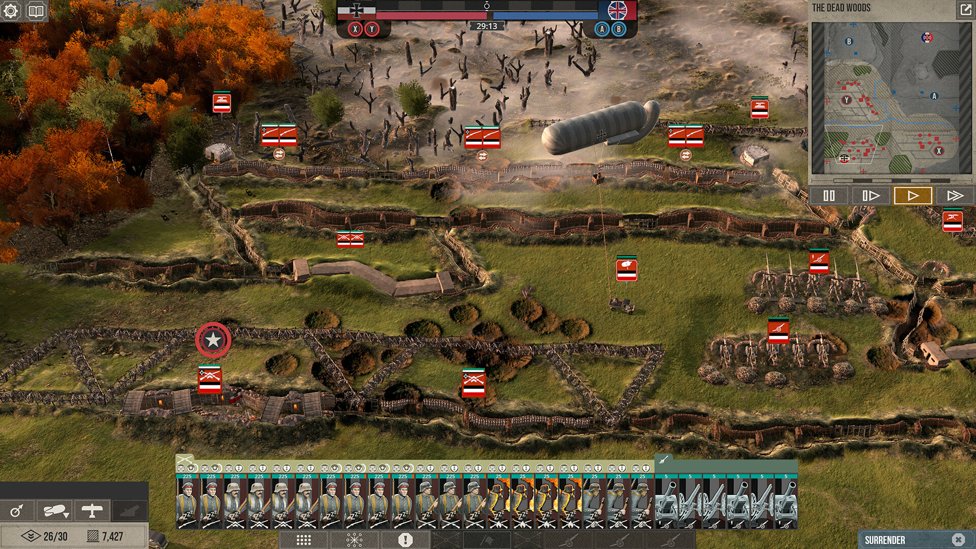 The Great War: Western Front screenshot of units going over the top