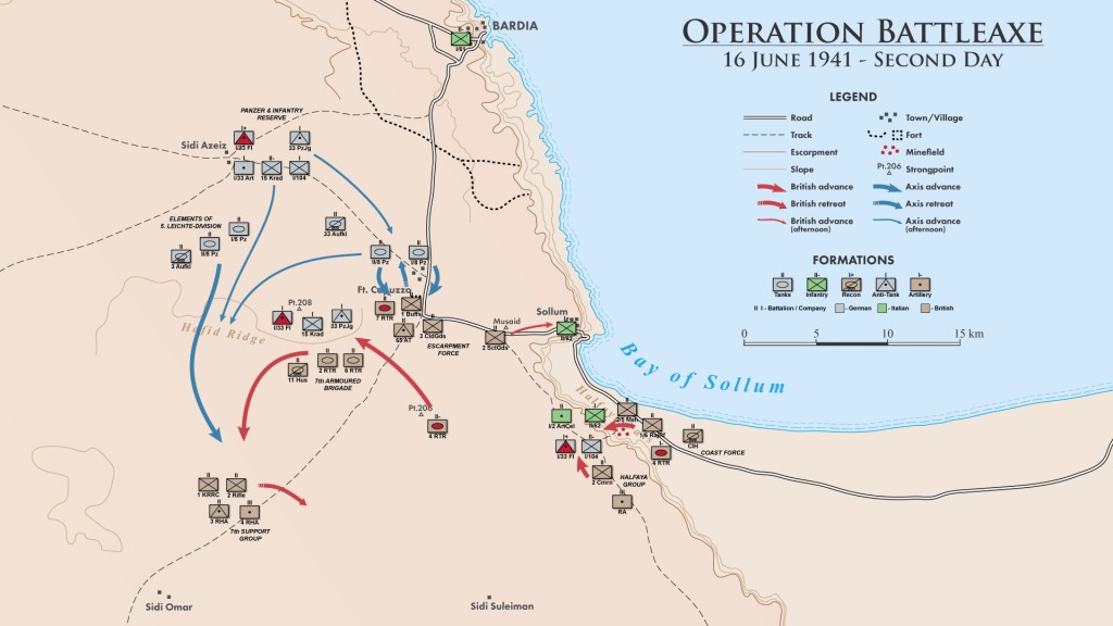 Attack at Dawn map of Operation Battleaxe