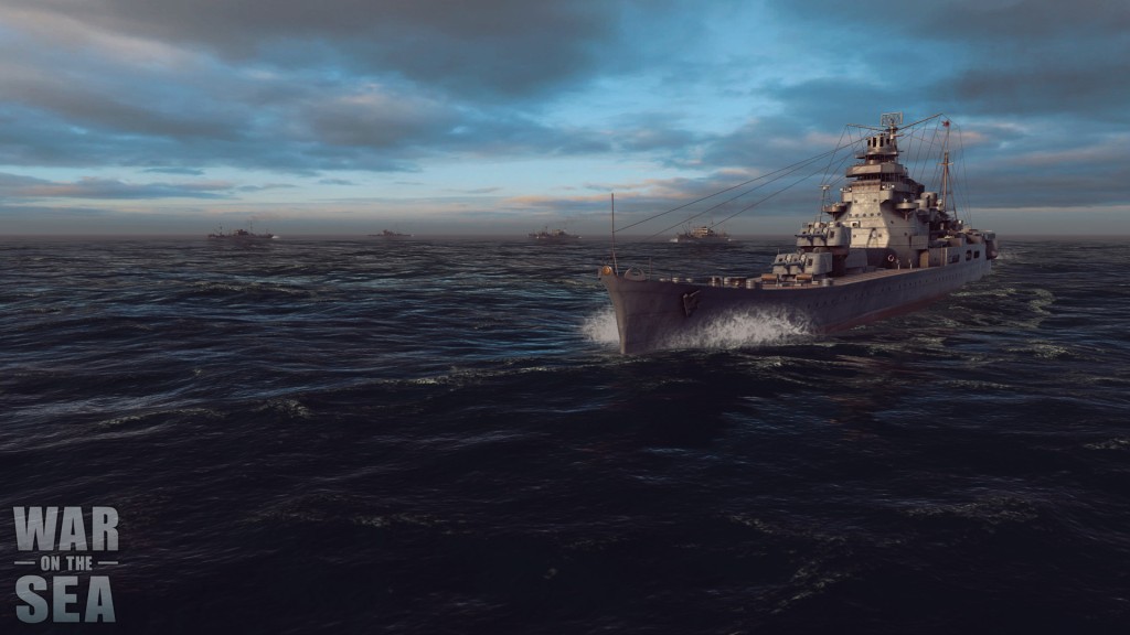 War on the sea screenshot of an american battleship