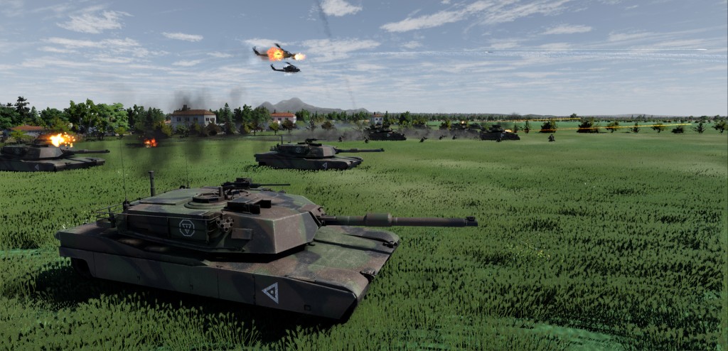 Regiments screenshot of abrams tanks