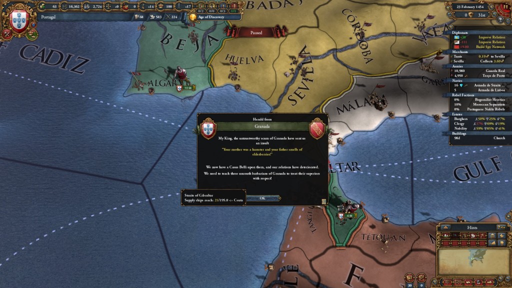 Europa Universalis 4 screenshot of Portugal